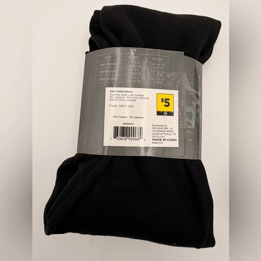 Women’s Black Tights Sizes: M/L, L/XL